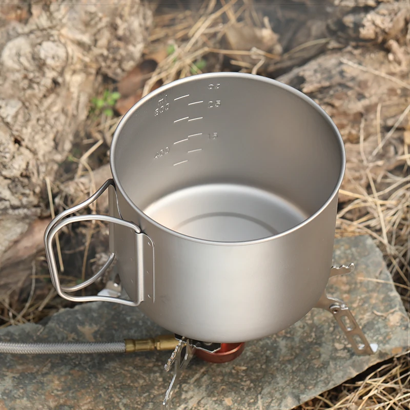 The Best Ultralight Backpacking Cookware and Titanium Pots 900ml Outdoor Cooking Pot with Fire Pan for sale | Спорт и развлечения