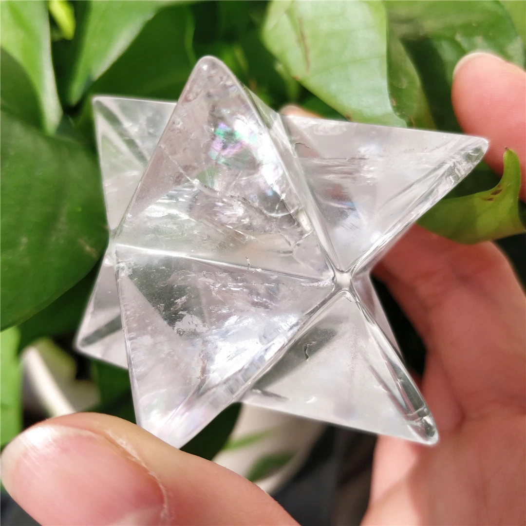 Натуральный прозрачный кристалл Merkaba маятник хрустальные камни звезды энергия