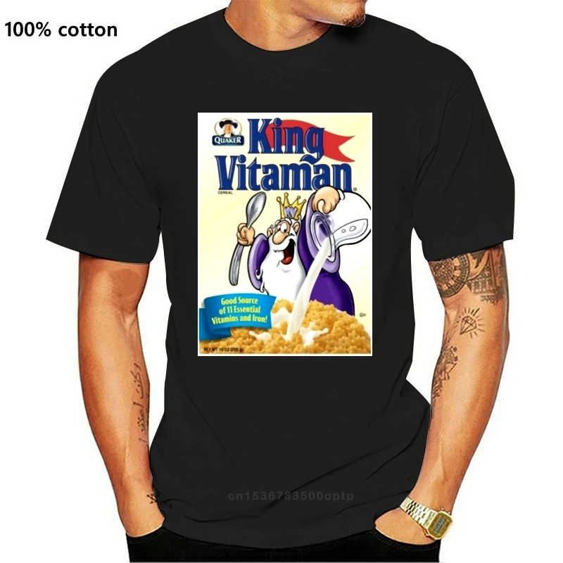 

New King Vitamin Retro 80S Cereal Tshirt Free Style Tee Shirt 2021 Fashion Design For Men Women