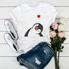 Футболка с принтом пингвина для женщин и мужчин, смешная Милая рубашка с коротким рукавом, футболка с графическим принтом, Q17, на лето