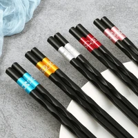 10 pair of chinese style home restaurant fast food disinfection high grade non slip non mold stainless steel alloy chopsticks