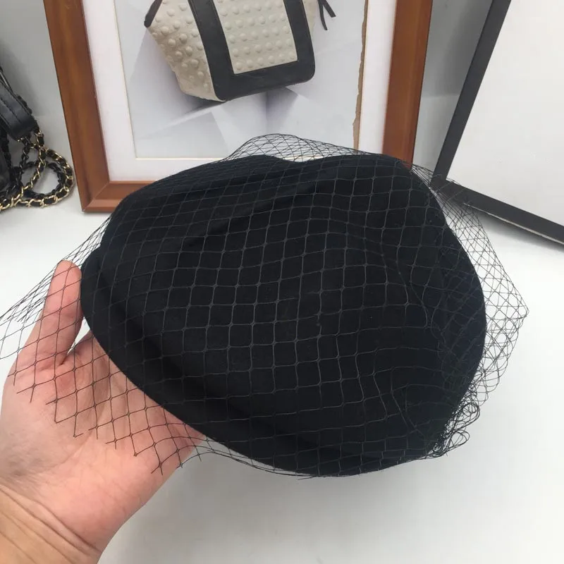 Шерстяной головной убор женский складной шапки M han edition модная шляпа