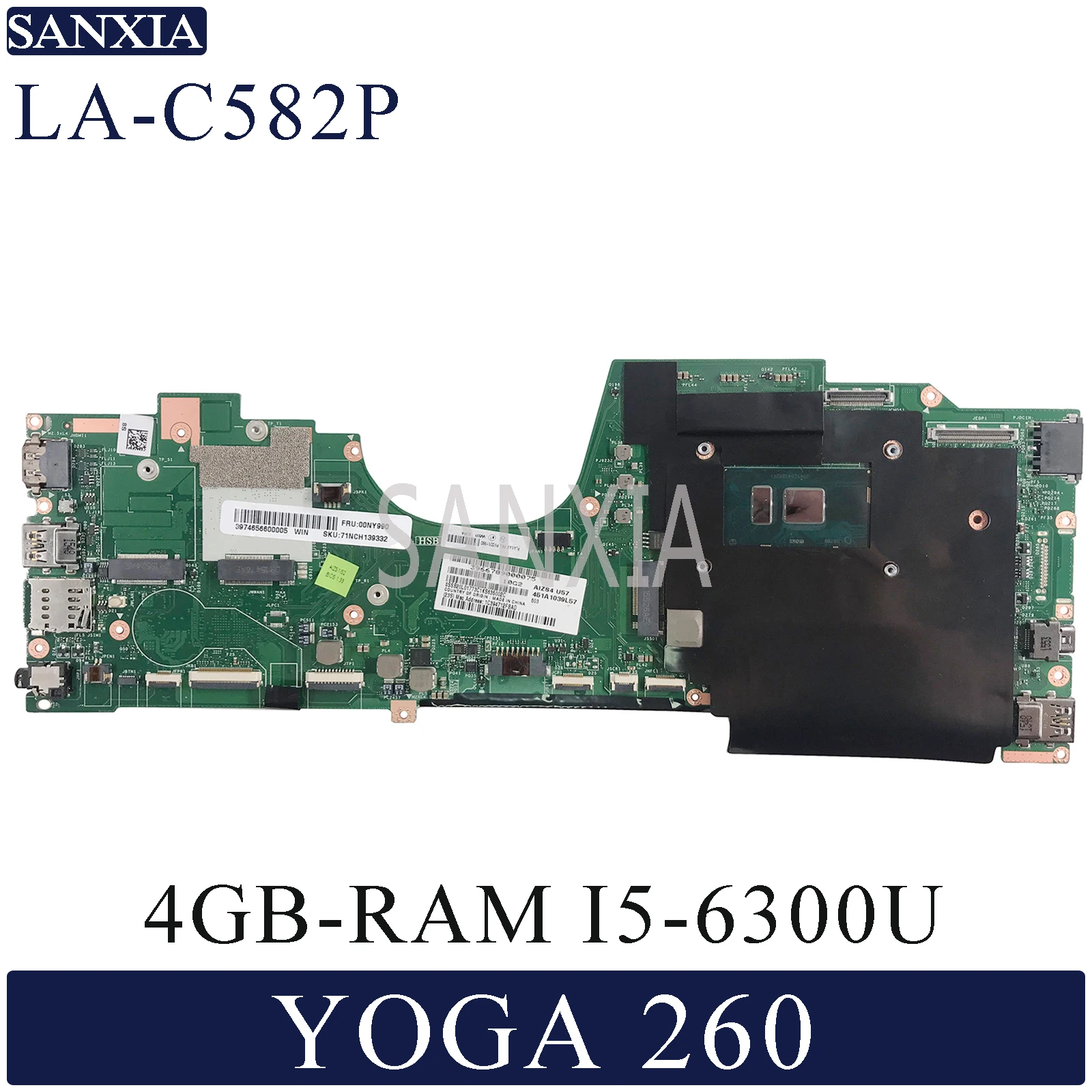 

Материнская плата KEFU LA-C582P для ноутбука Lenovo YOGA 260, оригинальная материнская плата 4GB-RAM I5-6200U
