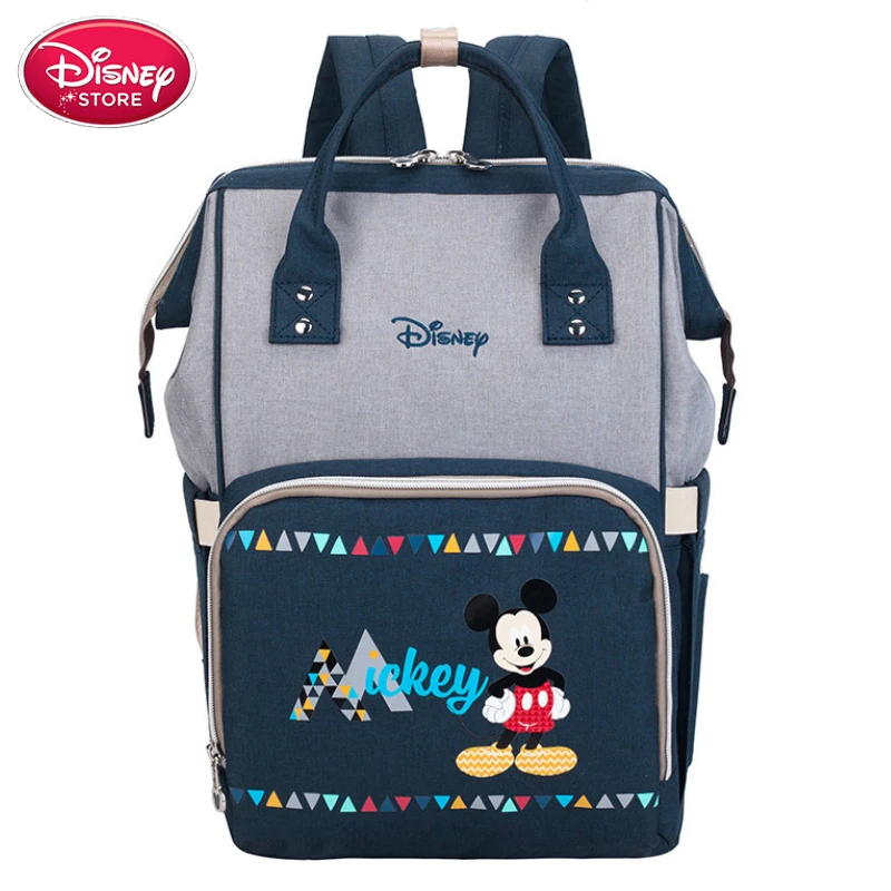 blue Сумки disney мягкий подгузник рюкзак Минни Микки Маус коврик для коляски емкость дорожная сумка для кормления для ухода за ребенком disney Сумка Для мамочки - Цвет: blue