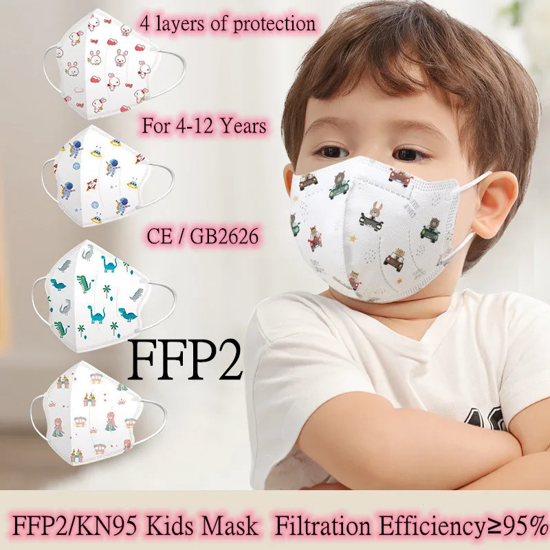 4-12 Years Kids KN95 Filter FFP2 Children Face Mask For Child Mask Dustproof Kids Mask 4 Layers Ffp2 Homologada Niñas Fish Type