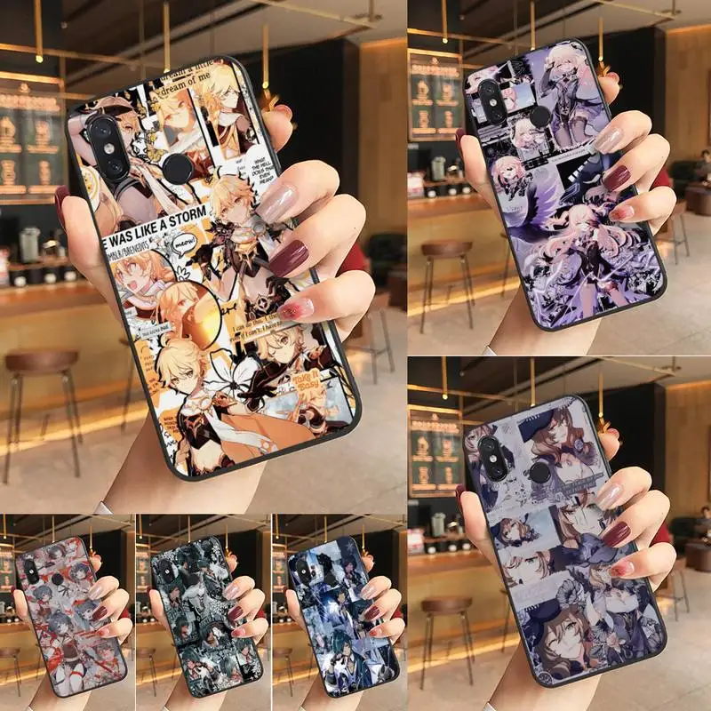 

Anime Genshin Impact Phone Case Phone Case For Redmi K20 Note 5 7 7a 6 8 Pro note 8T 9 Xiaomi Mi 8 9 SE