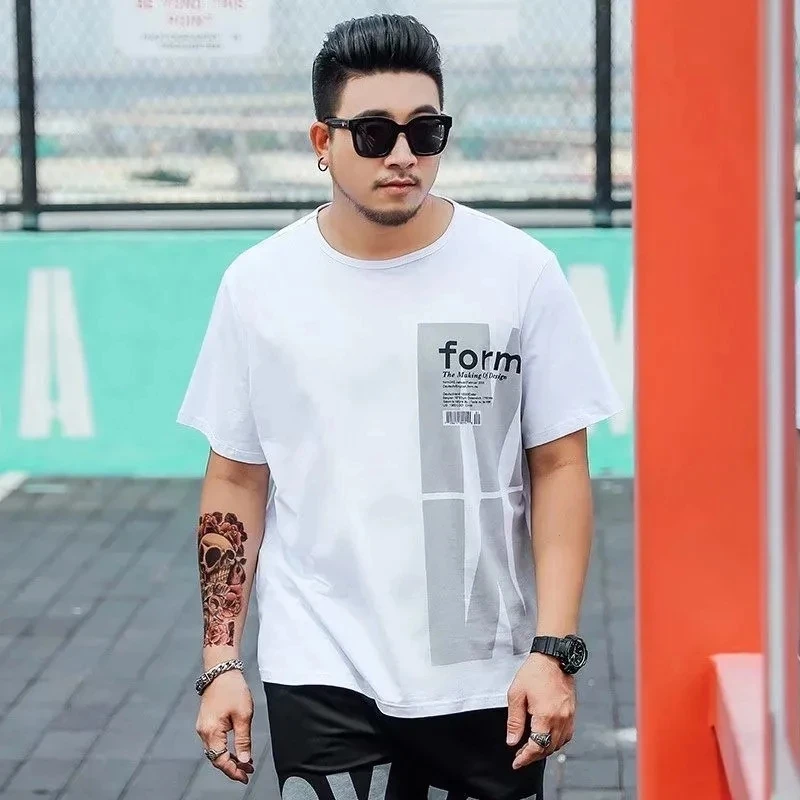 

summer Men high street Short Sleeve Tshirt and shorts big sales letter cool cheap tees large size 8XL korea style oversize tees