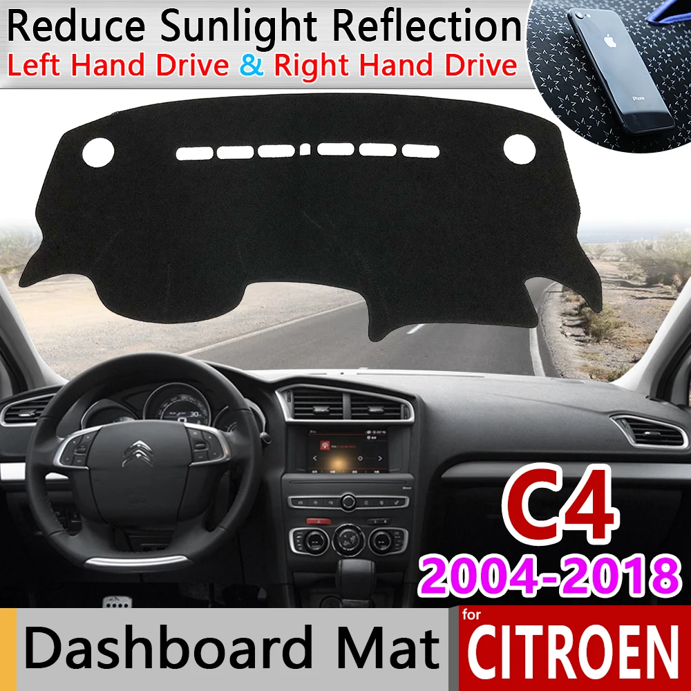 Противоскользящий коврик для приборной панели Citroen C4 MK1 MK2 2004 ~ 2018 защиты от солнца