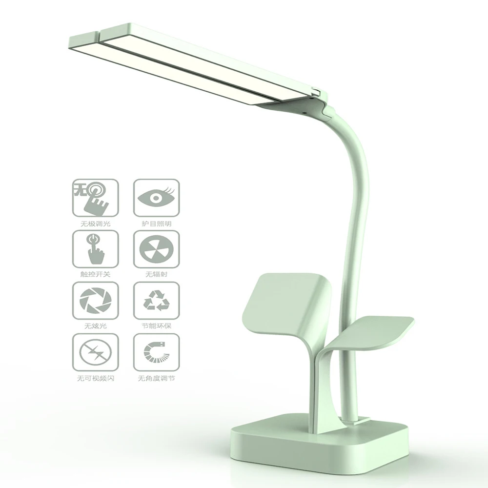 

Two Head Super Bright LED Table Lamp For Office Reading USB Rechargeable Dimmable 3 Lights Adajustable Bedside Touch Table Lamp