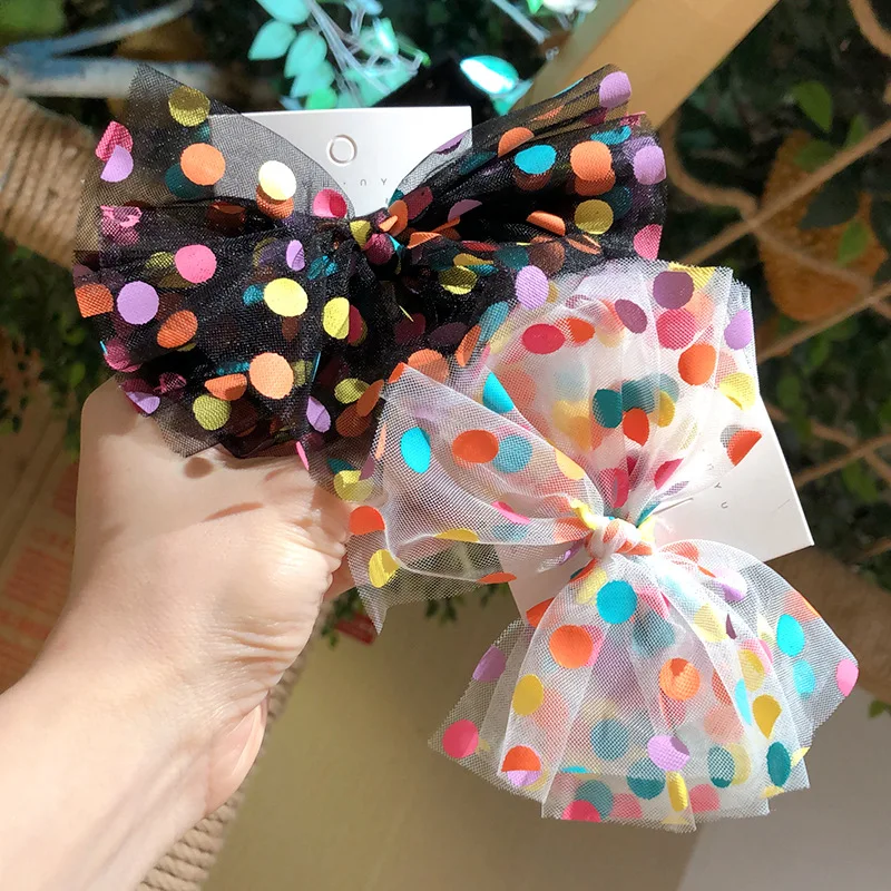 

Kewgarden Girls with polka dot bow hairpin with children's hair pin on top 5pcs