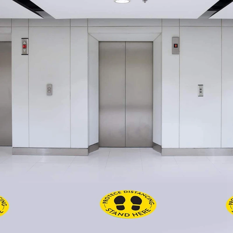 

10Pcs Anti-Slip Social Distancing Floor Decal Sticker Round Sticker Feet Floor Sign for Outdoor Store Floor