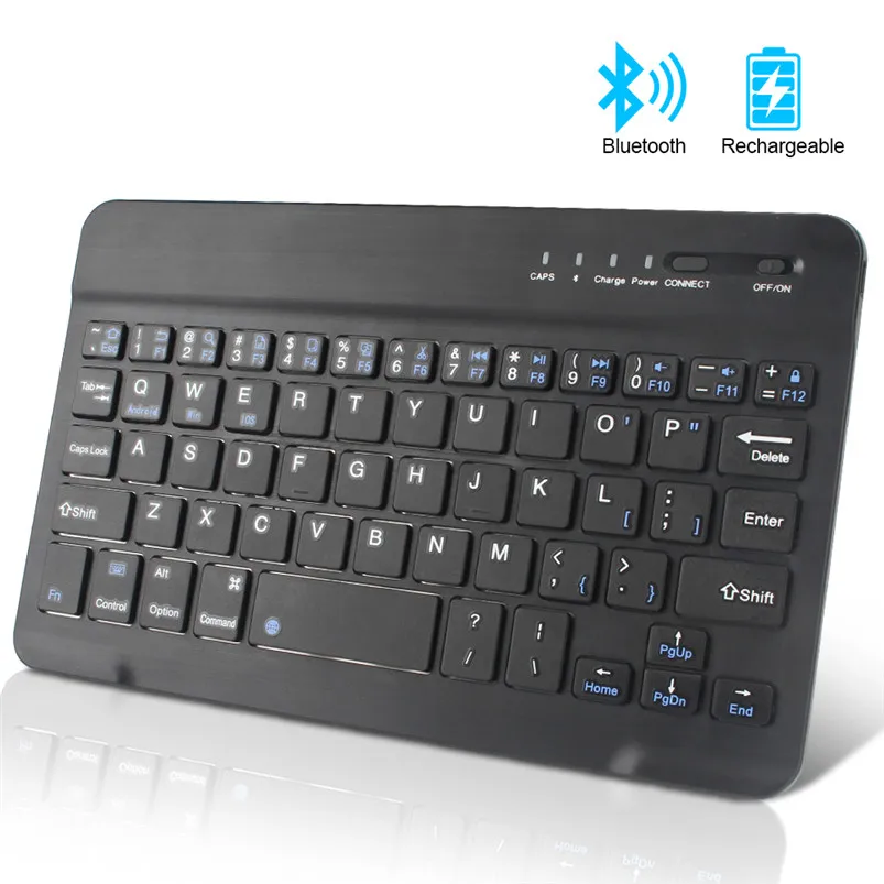 Беспроводная мини клавиатура Bluetooth клавиатура совместима с IOS Windows перезаряжаемая клавиатура для iPad планшет с тв телефон Andriod