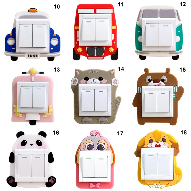 

Position Indication Luminous Switch Decoration Sticker Cartoon Wall DIY Decoration Fluorescent Glow in the Dark B88