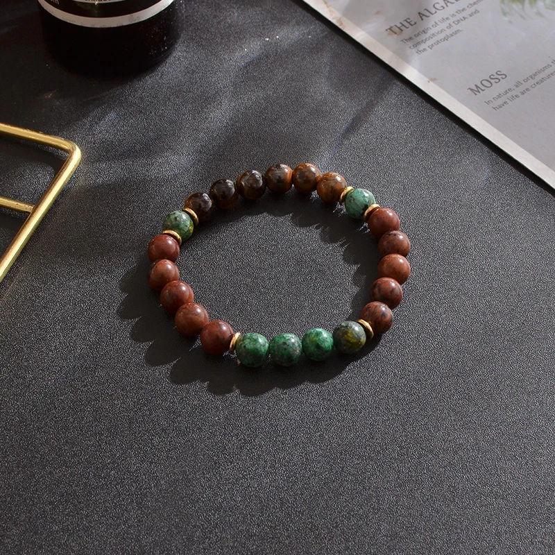 8 мм натуральный желтый тигровый глаз красное дерево обсидиан африканская Бирюза