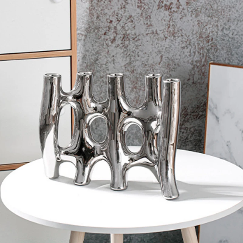 

Nordic Creative Dried Flower Decoration Ceramic Irregular Vase Decoration Living Room Simple Art Vase Home Decoration Decoration