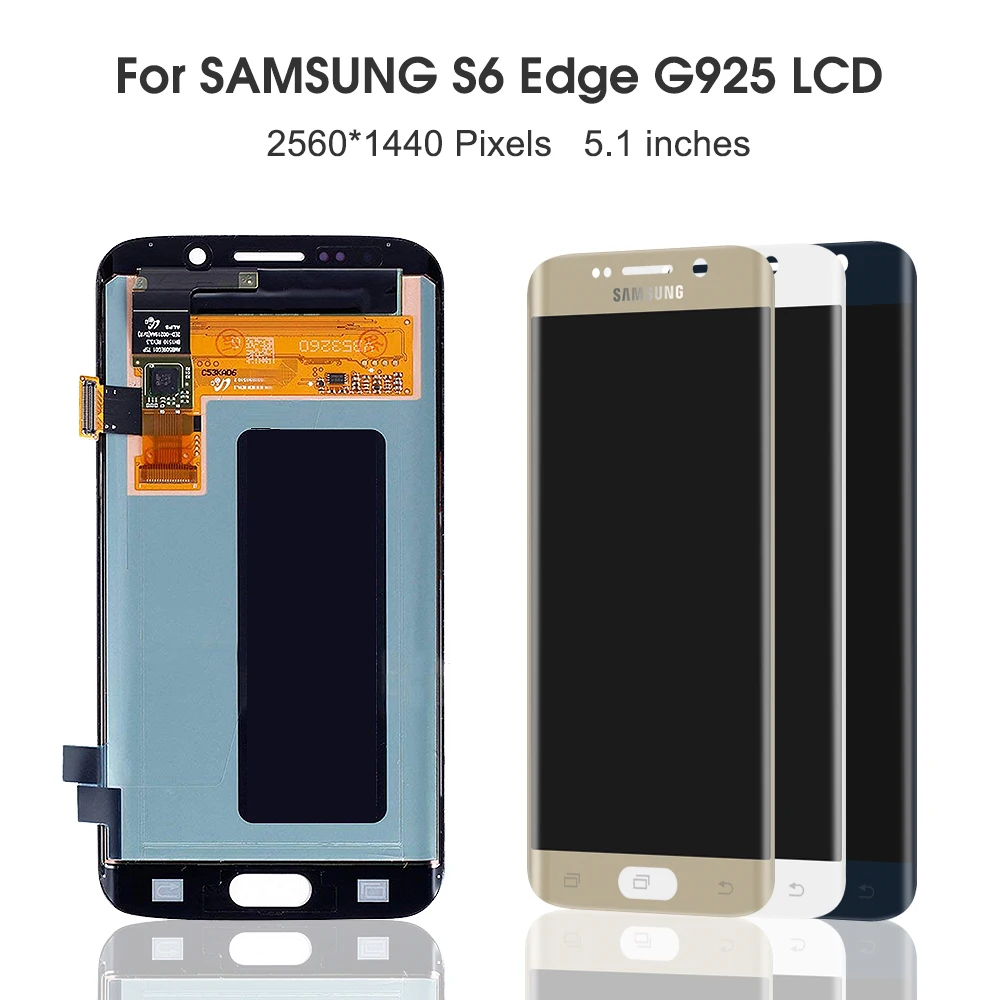 Оригинальный 5 1 ''SUPER AMOLED дисплей для SAMSUNG Galaxy S6 edge ЖК-дисплей с рамкой G925 G925I G925F