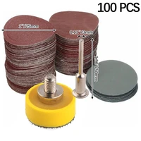 100pcs 1 inch25mm sanding discs pad sander disk kit with 18%e2%80%9d shank abrasive polish pad plate for dremel rotary tool