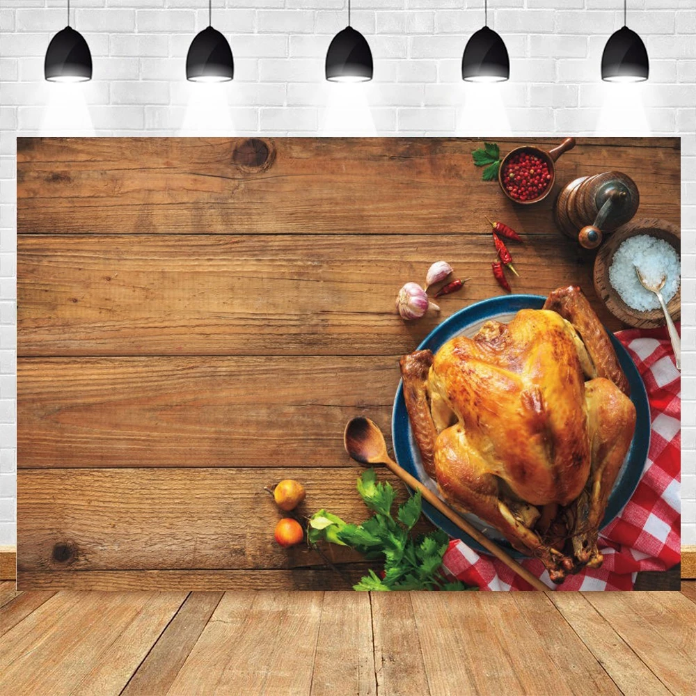 Yeele Happy Thanksgiving Backdrop Fall Pumpkin Turkey Wood Board Photography Background Autumn Harvest Party Banner Photo Booth
