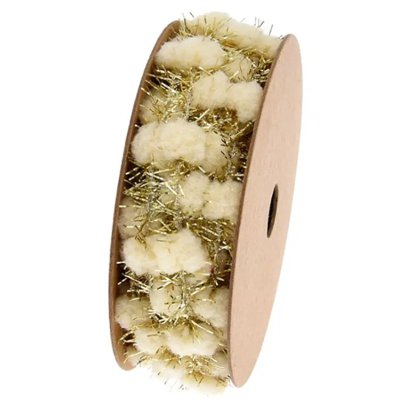 

Glitter Tinsel Pom Pom Wire Ribbon Metallic Garland DIY Gift Wrapping Decoration F3MF