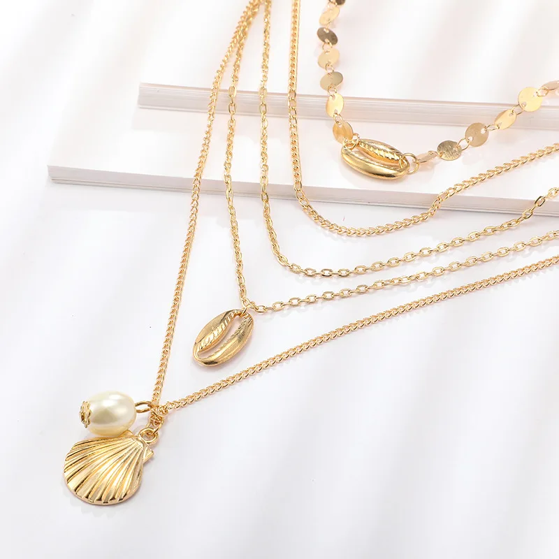 Женское многослойное ожерелье в стиле бохо модная подвеска из бисера и жемчуга