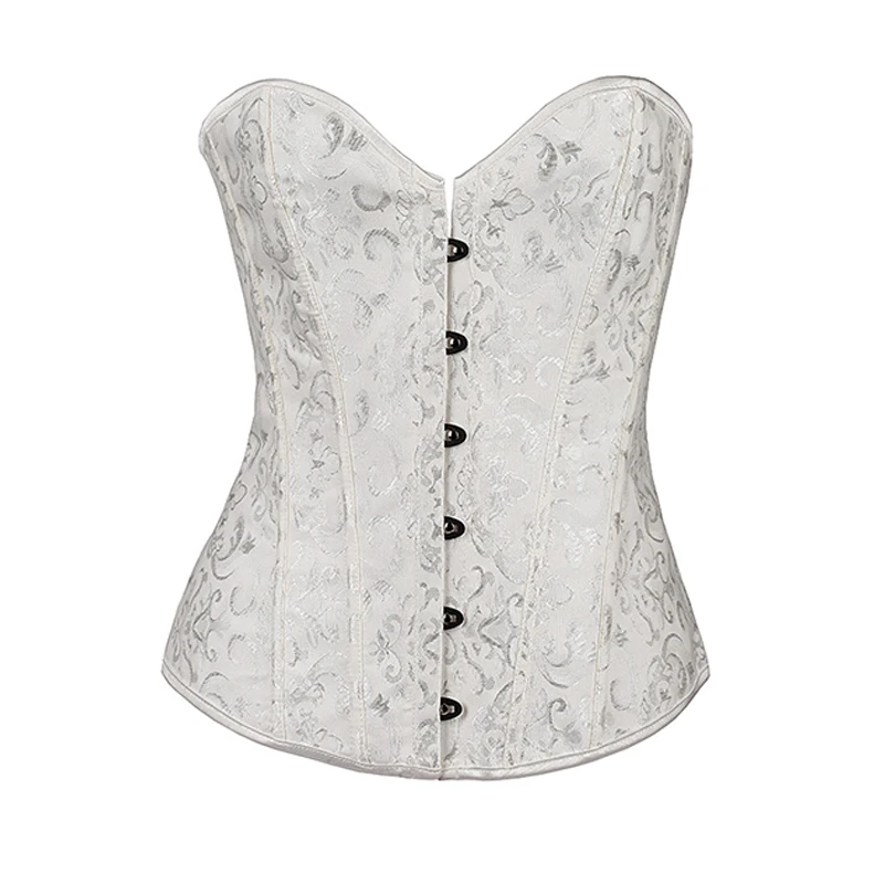 

Fiber Win Gothic Corset Women Sexy Underbust Bustier Waist Trainer Shaper Plus Size Corpete Corselet Black White XS-2XL