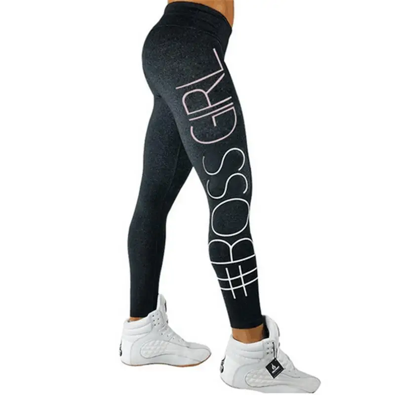 

Letter print women's outdoor fitness sports leggings trousers