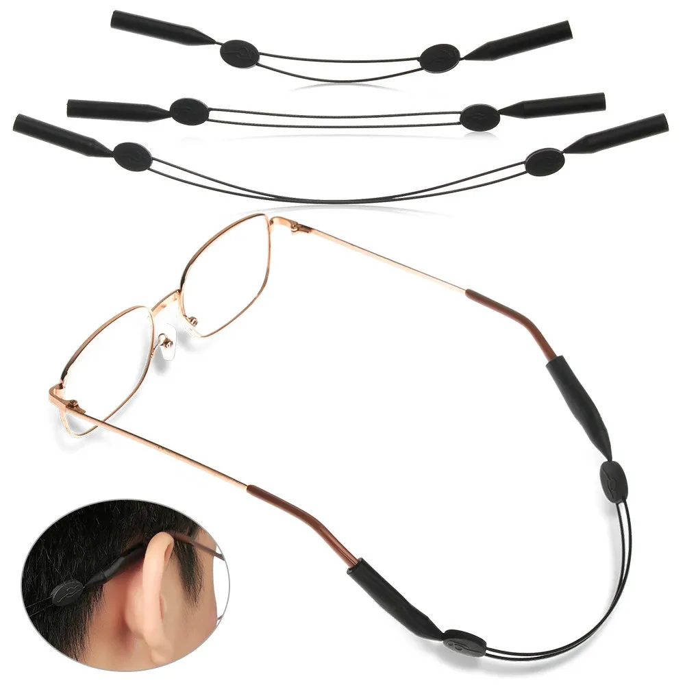 

Glasses Non-slip Rope Strap Silicone Adjustable Length Children's SunGlasses Lanyard Adult Telescopic Sports HolderRope Ear Hook