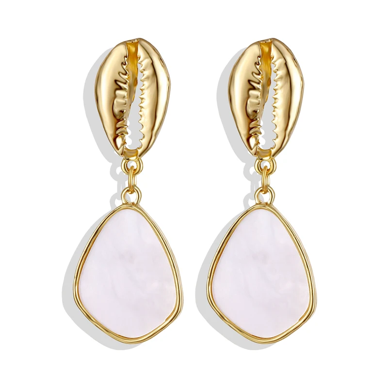 Модные Винтажные акриловые серьги-гвоздики в виде ракушек висячие серьги для