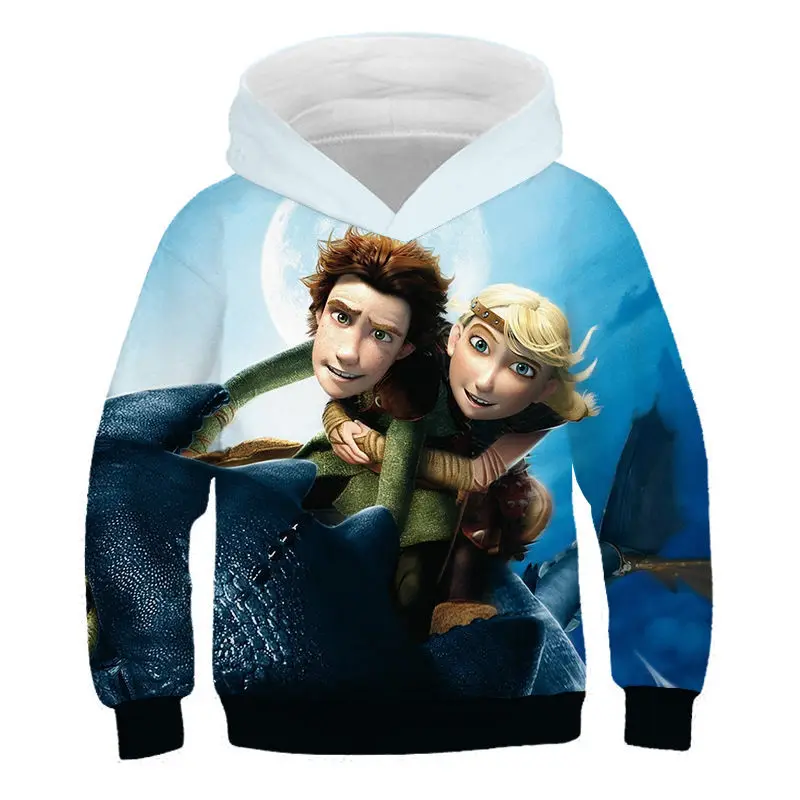 Детский свитер с капюшоном пуловер драконом Одежда для мальчиков и девочек