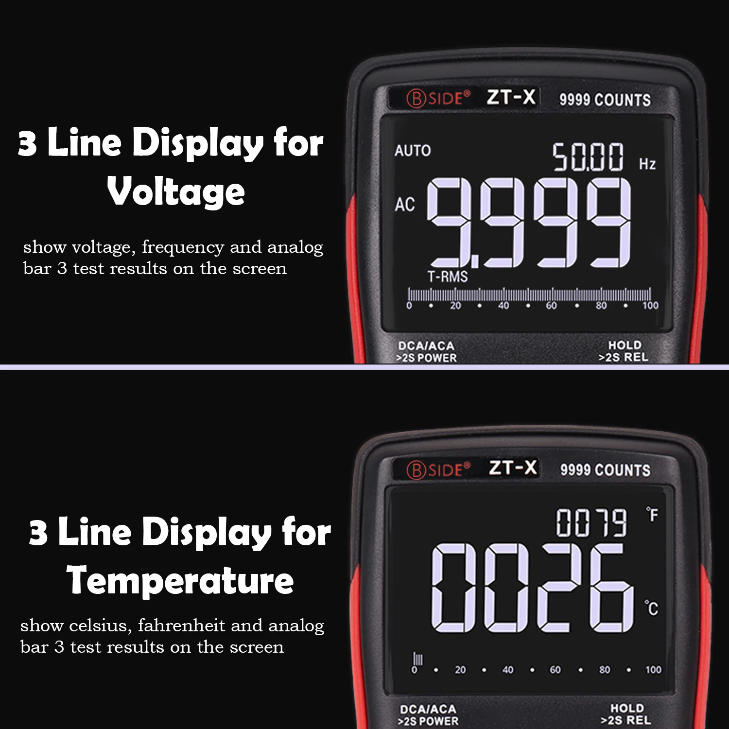 Цифровой мультиметр BSIDE Series True Auto Range вольтметр амперметр тестер емкости