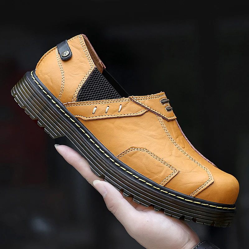 

Мужская кожаная повседневная обувь, Мокасины, мужская обувь ручной работы, брендовая модная мужская обувь, дышащая обувь для вождения, мужс...