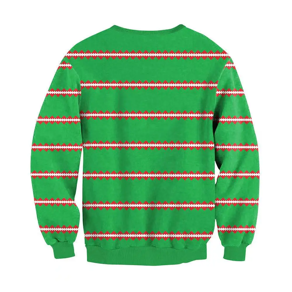 Уродливые Рождественские Свитера для пар 3D джемпер с рисунком Санты и