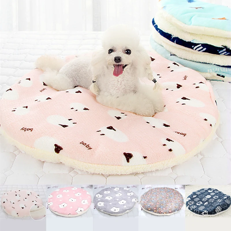 

Мягкая фланелевая двухсторонняя ватная Подушечка для домашних животных осенне-зимняя теплая Подушечка для домашних животных маленькие и С...