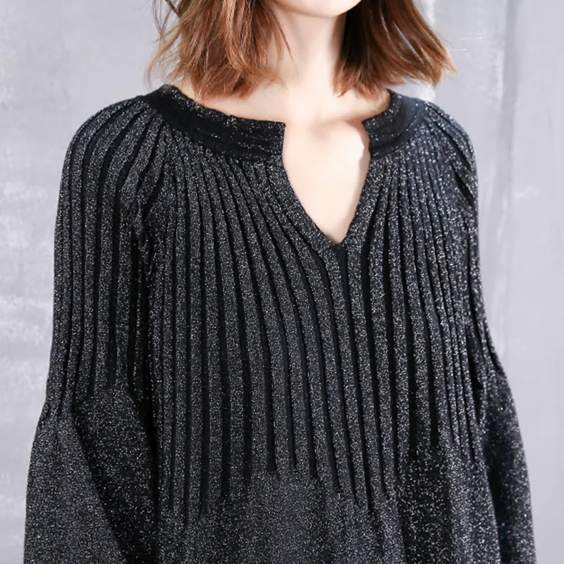 Johnature вязаный свитер женское платье осень зима 2019 новая уличная мода фонарь рукав