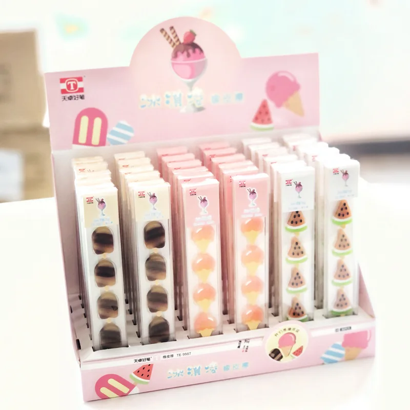 5 шт Новый Kawaii Мороженое ластик для студентов в виде арбуза детская премия