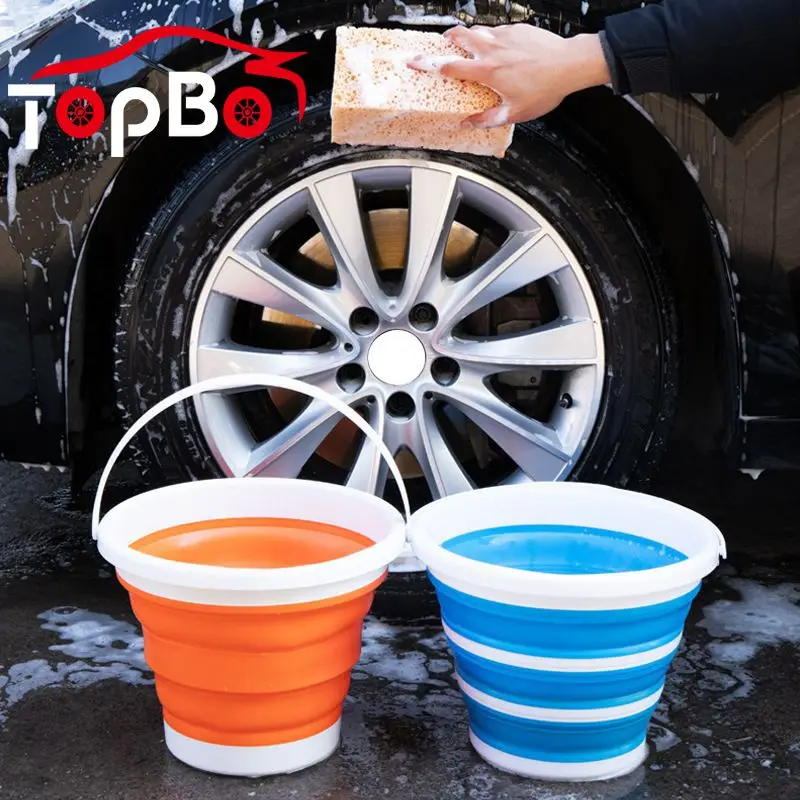 

3L/5L/10L Folding Silicone Collapsible Bucket Lid Car Washing Pail Outdoor Car Water Storage Tank Save Space Portable Buckets