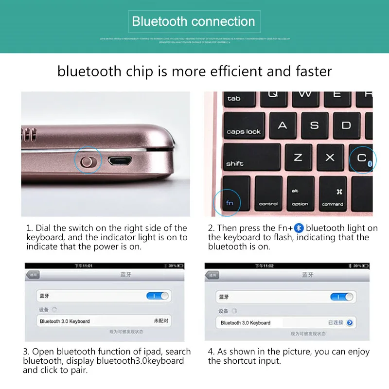 Bluetooth клавиатура для Apple Ipad Air Pro 9 7 2 4 ГГц Беспроводная Клавиатура чехол