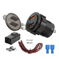 dual usb qc3 0 motorcycle bike quick charger digital led voltmeter for kawasaki versys650versys1000 with relay12v 22a
