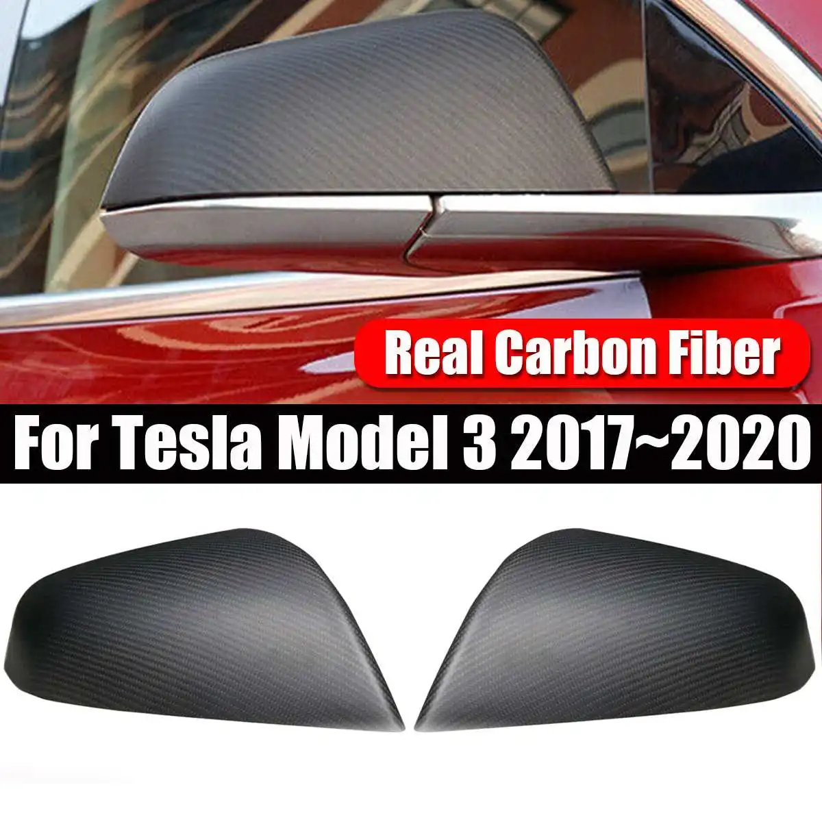 1 пара матовая Автомобильная боковая накладка зеркала заднего вида для Tesla модель 3- Настоящее углеродное волокно 2 шт глянцевая и матовая
