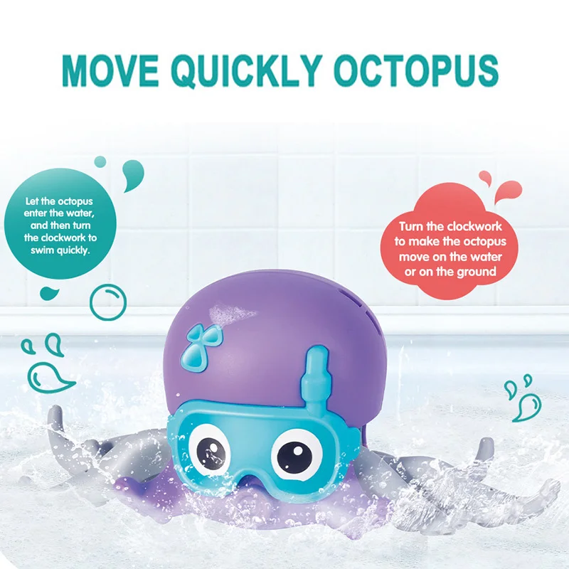 

Walking Octopus Toy Playing Water Movable Animal Toy Creative Animal Bath Toys Clockwork Toy
