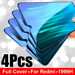 4pcs full cover protective glass for xiaomi redmi note 10 8 7 9 pro max tempered screen protector for redmi 9 poco x3 nfc glass free global shipping