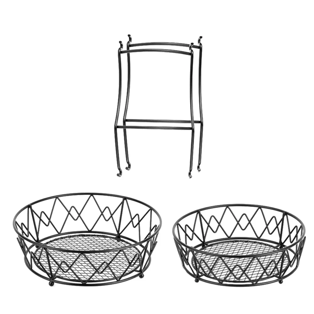 

1Pc 2 Tier Fruit Basket Practical Vegetable Organizer Durable Fruit Stand Holder