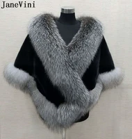 janevini 16560cm plus size women faux fur stola wedding boleros winter white black bridal wraps bride capes shawls jacken damen