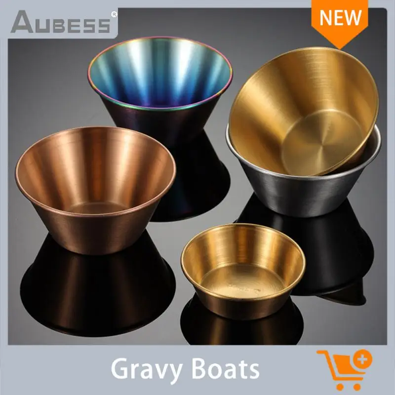 

304 Stainless Steel Gravy Boats Size Sauce Restaurant Snack Cone Frosted Primary Color Seasoning Plate Seasoning Dish