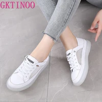 gktinoo genuine leather women flats casual white shoes 2021 summer shoes woman outdoor soft comfortable sneakers large size
