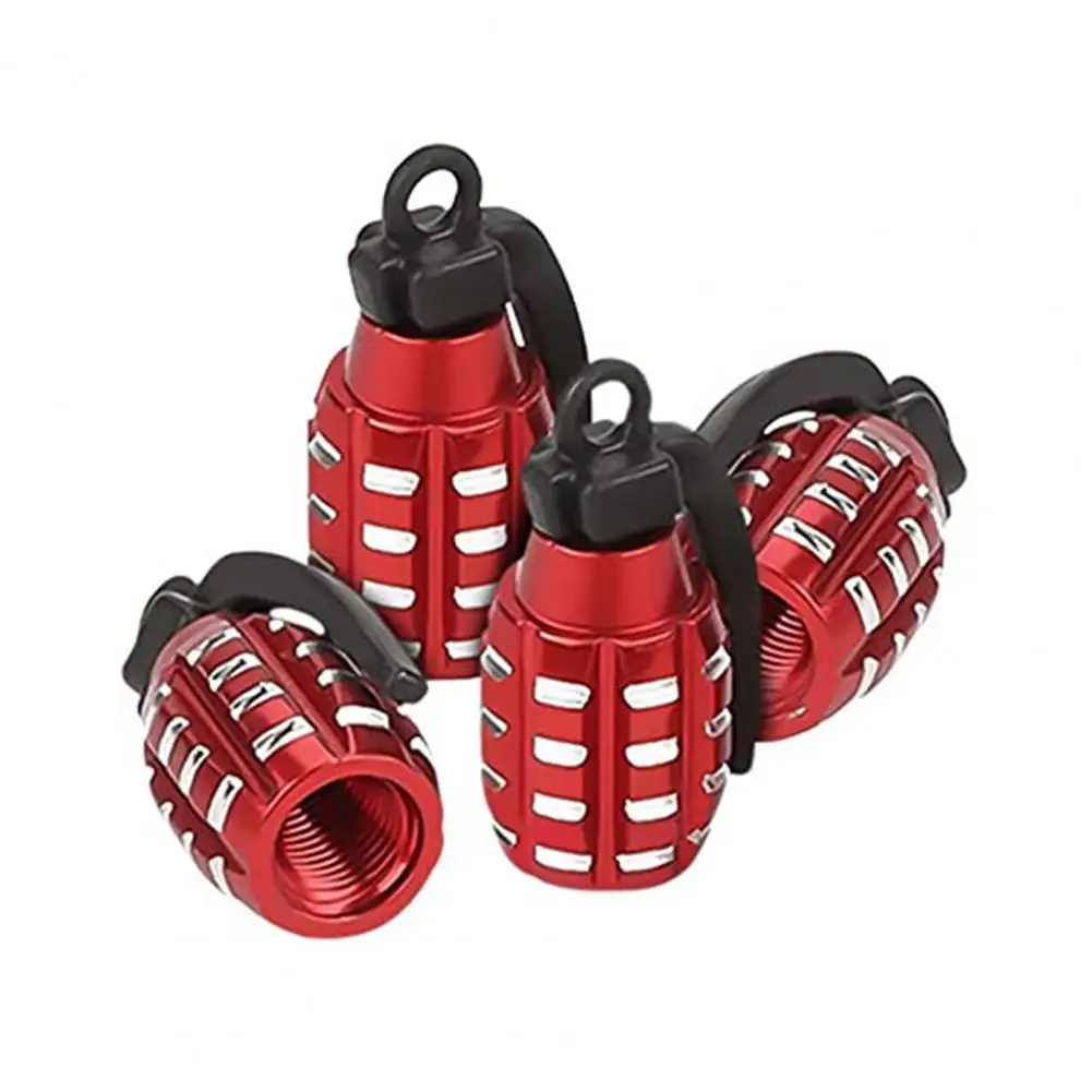 

4Pcs Attractive Valve Cap Corrosion Resistant Stainless Steel Compact Cute Shape Air Dust Cap for Car