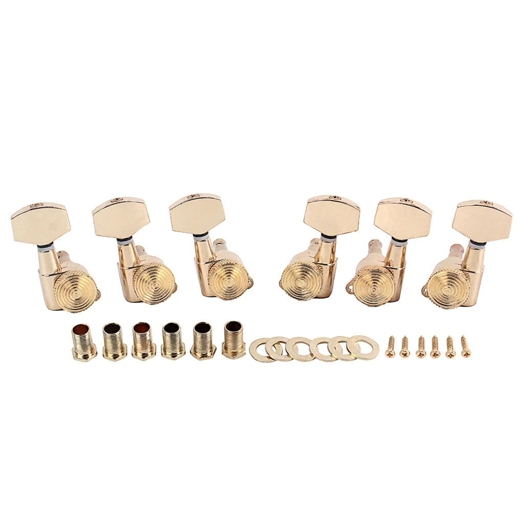 ein set 6 pcs gold gesperrt string tuning pegs schlüssel tuner mechaniken für akustische elektrische gitarre schloss schaller stil free glob