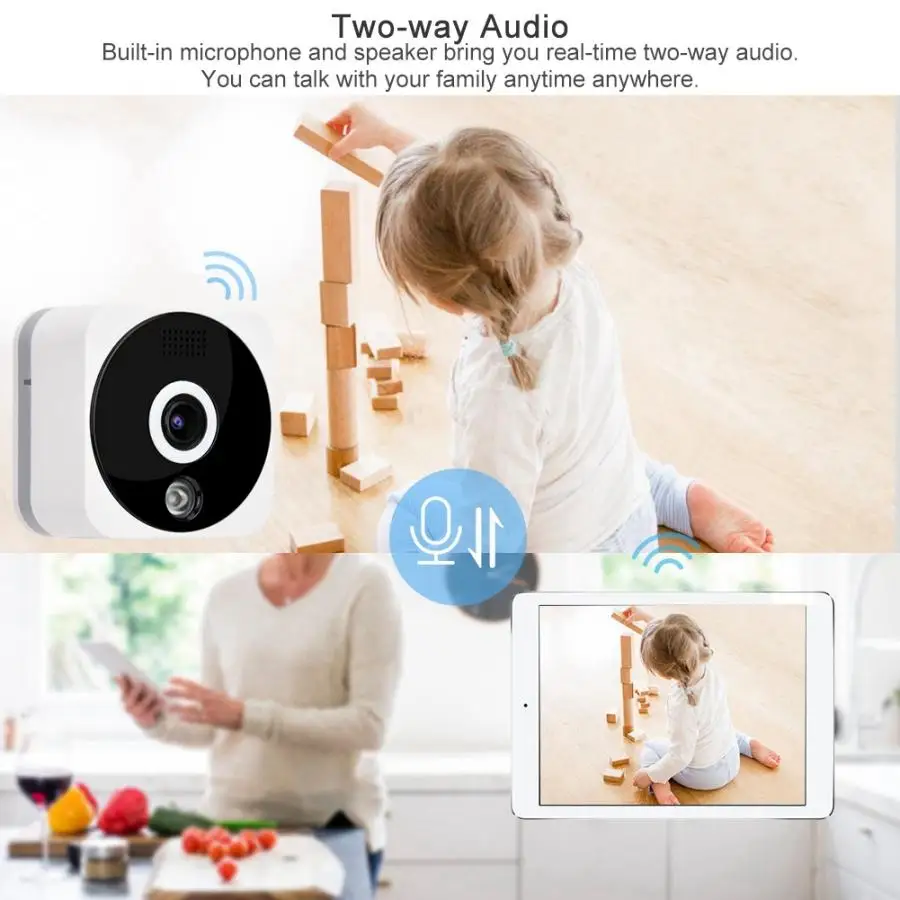 2MP 1080P wifi ip камера для домашней безопасности Детский монитор ИК Ночное Видение