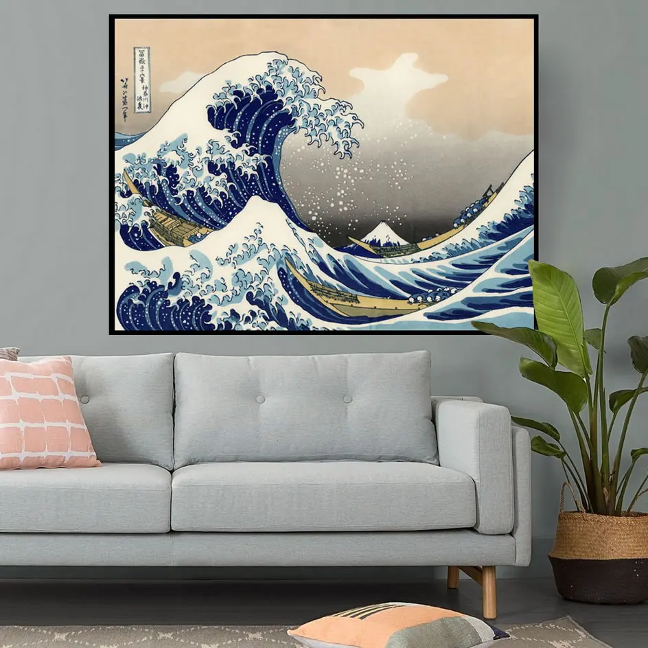 Японская канагава серфинг Katsushika Hokusai холст живопись принты плакаты Настенная