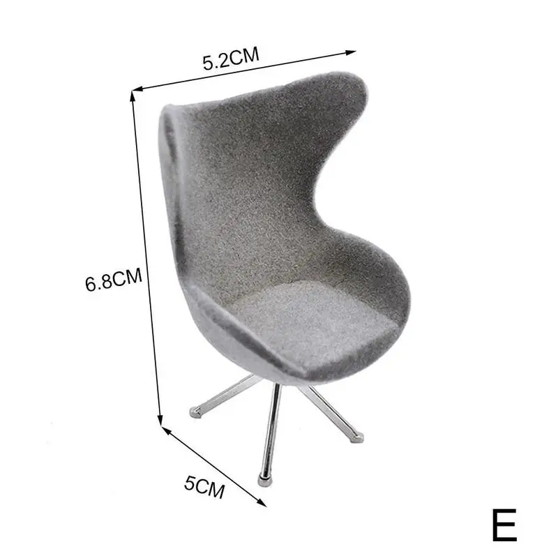 

1/12 Dolls House Mini Green Plastic High Back Swan Furniture Office Decorations Chairs Modern Toy Chair C7M8